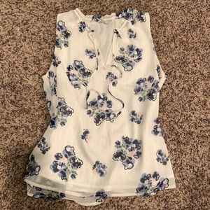 White floral dressy tank top